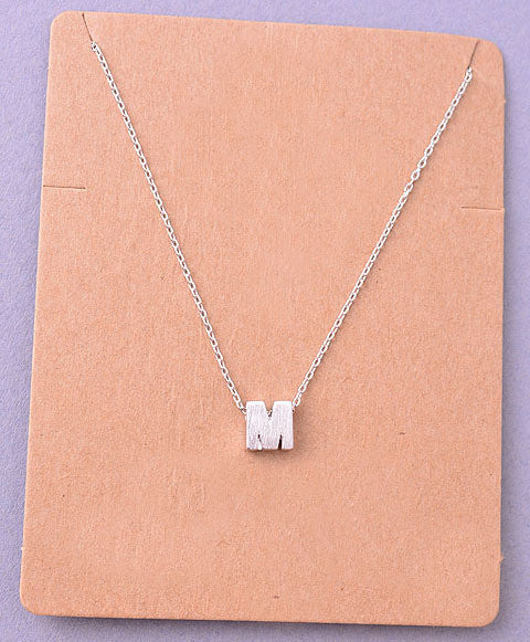 14kt White Gold Diamond M Initial Necklace - Nazar's & Co. Jewelers